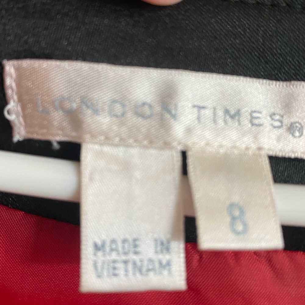 London Times Red and Black Midi Dress - Picture 3 of 3
